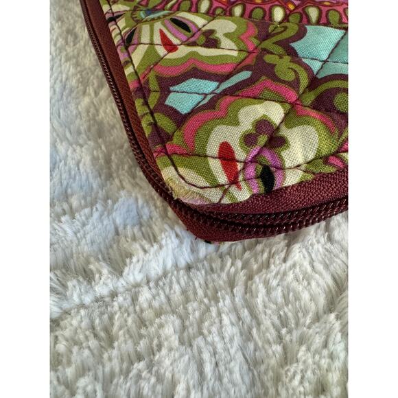 Vera Bradley Pink and Purple Paisley Zipper Wallet - Picture 4 of 6